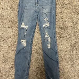 Hollister Light Blue Distressed Jeans Size 11R
